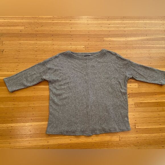 J Jill Wearever Collection grey knit 3/4 sleeve sweater - Picture 1 of 4